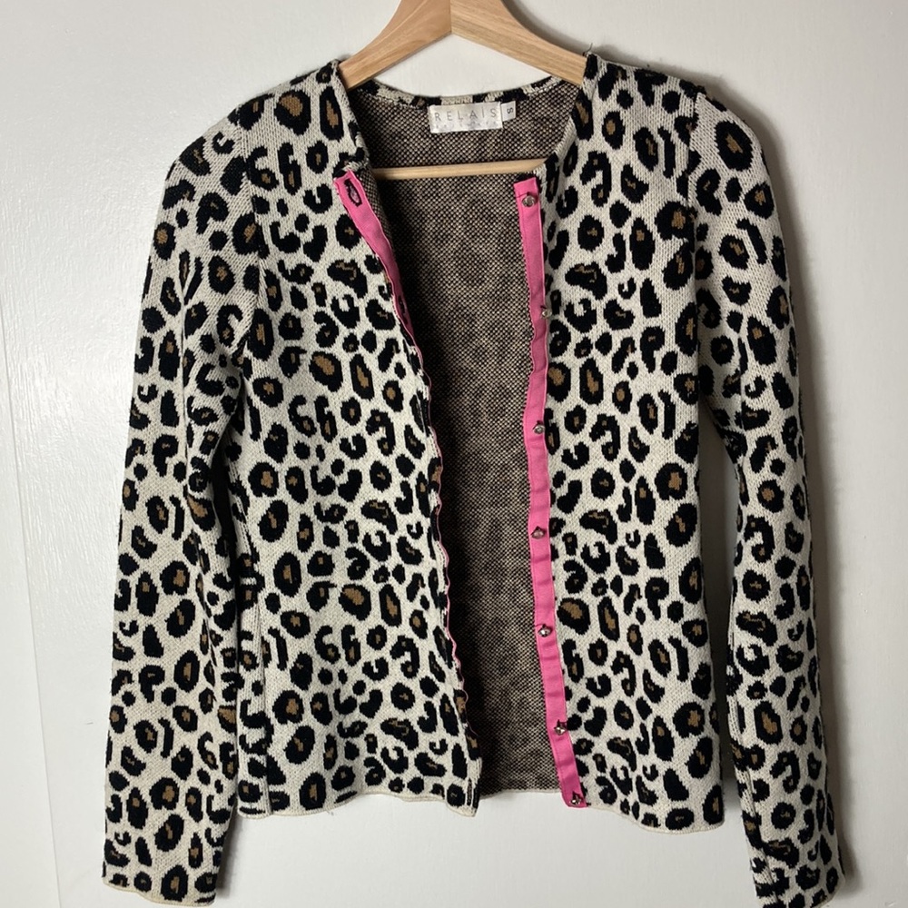 Animal print cardigan excellent condition size S